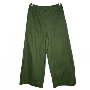 ASOS Wide Leg Hi Rise Pants 32X27 Army Green